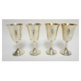 1052	4 STERLING SILVER GOBLETS, 20.4 OZT TOTAL