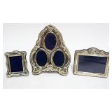 1073	STERLING DRESSER FRAMES, GROUP OF 3, LARGEST APPROXIMATELY 7 IN H