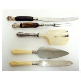 1083	GROUP OF ASSORTED CARVING AND SERVING PIECES, LARGEST APPROXIMATELY 16 IN L