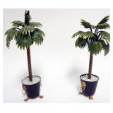 1097	PAIR OF MINIATURE METAL POTTED PALM TREES, EACH APPROXIMATELY 11 IN H