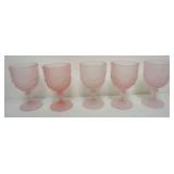 1142	PINK SATIN GLASS GOBLETS, EACH APPROXIMATELY 5 IN HIGH