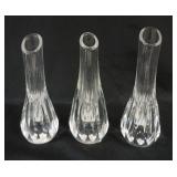 1160	3 BACCARAT CRYSTAL BUD VASES, EACH APPROXIMATELY 7 1/2 IN HIGH