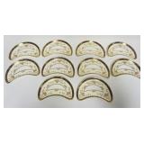 1183	MINTON *DYNASTY* 10 BONE CHINA CRESCENT SHAPE DISHES, EACH APPROXIMATELY 9 IN X 5 IN