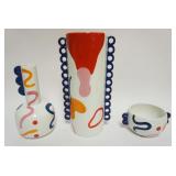 1203	GROUP OF ASSORTED DECORATIVE MODERN STYLE CERAMICS, TALLEST APPROXIMATELY 13 1/2 IN HIGH
