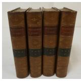 1217	4 VOLUMES LEATHER BOUND BOOK SET WORKS OF MONTAIGNE BY W HAZLITT