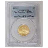 1030	SAN FRANCISCO OLD MINT 5 DOLLAR GOLD COIN 2006-S