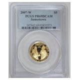 1038	JAMESTOWN 400TH ANNIVERSARY 5 DOLLAR GOLD COIN 2007-W