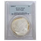 1043	BALD EAGLE SILVER DOLLAR 2008-P