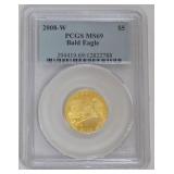 1045	BALD EAGLE 5 DOLLAR GOLD COIN 2008-W