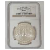 1053	DISABLED VERTERANS COMMEMORATIVE SILVER DOLLAR 2010-W