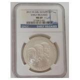 1068	GIRL SCOUTS OF AMERICA COMMEMORATIVE SILVER DOLLAR 2013-W