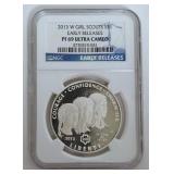 1069	GIRL SCOUTS OF AMERICA COMMEMORATIVE SILVER DOLLAR 2013-W