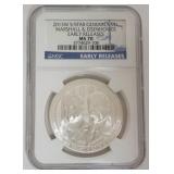 1072	5 STAR GENERALS MARSHALL & EISENHOWER COMMEMORATIVE SILVER HALF DOLLAR 2013-W