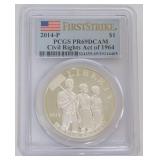1075	CIVIL RIGHTS ACT OF 1964 COMMEMORATIVE SILVER DOLLAR 2014-P
