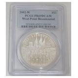 1109	WEST POINT BICENTENNIAL SILVER DOLLAR 2002-W