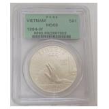 1143	VIETNAM COMMEMORATIVE SILVER DOLLAR 1994-W