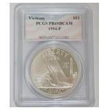 1144	VIETNAM COMMEMORATIVE SILVER DOLLAR 1994-P
