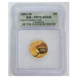 1214	MOUNT RUSHMORE $5 GOLD COIN 1991-W