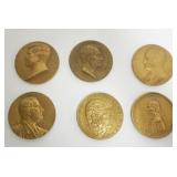 1287	GROUP OF 6 LARGE COMMEMORATIVE METALS