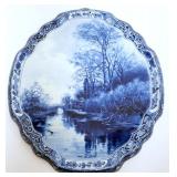1020	LARGE ROYAL DELFT *APPLIQUE* PLAQUE, JT&L CA 1900, APPROXMATELY 13 3/4 IN X 15 1/4 IN