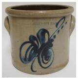 1004	BLUE DECORATED CROCK, E.B. NORTON CO, WORCESTER MASS, APPROXIMATELY 9 IN X 7 IN H