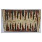 1014	PRIMITIVE FOLK ART HAND PAINTED BACKGAMMON BOARD, APPROXIMATELY 22 IN X 13 IN 