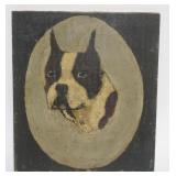 1021	BOSTON TERRIER PAINTING ON BOARD, APPROXIMATELY 9 IN X 10 IN