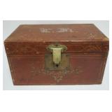 1022	ANTIQUE PAINT DECORATED AND STENCILED BOX, APPROXIMATELY 16 IN X 10 IN X 9 IN H