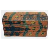 1024	PAINT DECORATED MINIATURE DOME TOP CHEST, APPROXIMATELY 12 IN X 8 X 7 IN 