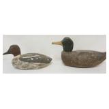 1045	HAND PAINTED WOOD DUCK DECOYS, LARGEST APPROXIMATELY 16 IN X 6 IN X 9 IN H