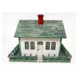 1061	FOLK ART HAND PAINTED HOUSE, APPROXIMATELY 17 IN X 21 IN X 18 IN H, WITH PICKET FENCE
