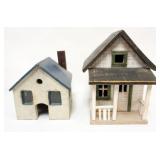 1064	FOLK ART HAND PAINTED HOUSES, LARGEST APPROXIMATELY 10 IN X 11 IN X 13 IN H