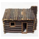 1066	FOLK ART LOG CABIN, APPROXIMATELY 14 IN X 9 IN X 10 IN H, SOME LOSS TO WOOD