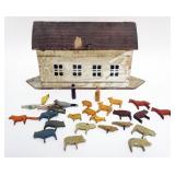 1071	ANTIQUE FOLK ART NOAHS ARK, APPROXIMATELY 14 IN X 4 IN X 7 IN H