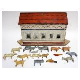 1074	ANTIQUE FOLK ART NOAHS ARK, APPROXIMATELY 19 IN X 6 IN X 9 1/2 IN H