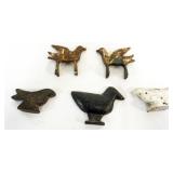 1081	GROUP OF VINTAGE ARCADE CAST IRON SHOOTING GALLERY TARGETS, LARGEST APPROXIMATELY 4 IN X 5 IN