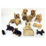 1097	GROUP OF ASSORTED STUFFED ANIMALS INCLUDING STEIFF PUPPET, LARGEST APPROXIMATELY 8 IN H