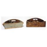 1104	PRIMITIVE KNIFE BOXES, 1 WITH HAND CUT DOVETAILS, LARGEST APPROXIMATELY 12 IN X 9 IN X 6 IN H