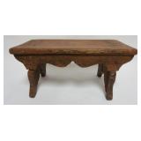 1138	SMALL PRIMITIVE WOOD STOOL, APPROXIMATELY 18 IN X 8 IN X 8 IN H