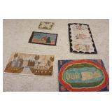 1151	GROUP OF AMERICAN FOLK ART HOOK RUGS, LARGEST APPROXIMATELY 35 IN X 22 IN