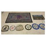 1154	GROUP OF AMERICAN FOLK ART HOOK RUGS, LARGEST APPROXIMATELY 67 IN X 42 IN