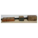 1157	3 APOTHECARY CHESTS, LARGEST APPROXIMATELY 25 IN X 11 IN X 13 IN 
