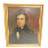 1159	OIL PAINTING ON BOARD, PORTRAIT OF GENTLEMAN, APPROXIMATELY 22 IN X 26 IN OVERALL