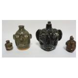 1166	GROUP OF 4 FACE JUGS, LARGEST APPROXIMATELY 8 IN H