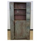 1173	PRIMITIVE PINE CUPBOARD WITH LOWER DOOR, APPROXIMATELY 43 IN X 15 IN X 81 IN H