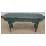 1175	COUNTRY PINE BENCH IN GREEN PAINT FINISH, APPROXIMATELY 44 IN X 15 IN X 20 IN