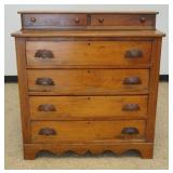1183	6 DRAWER PINE COTTAGE STEP BACK CHEST, APPROXIMATELY 39 IN X 18 IN X 22 IN H