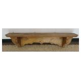 1200	GRAIN PAINTED WOOD HANGING SHELF, APPROXIMATELY 48 IN X 9 IN X 11 IN