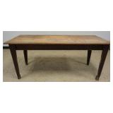 1206	PINE TAPER LEG COUNTRY FARM TABLE, APPROXIMATELY 28 IN X 72 IN X 31 IN H