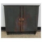 1220	HANGING 2 DOOR CUPBOARD WITH COAT HOOKS, APPROXIMATELY 28 IN X 7 IN X 28 IN H